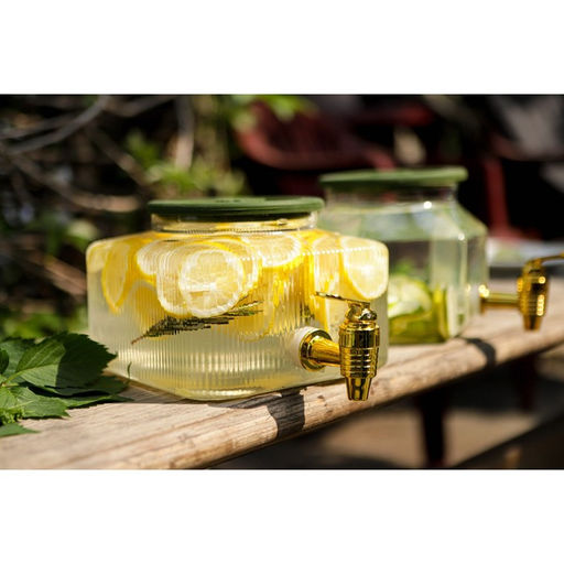 Диспенсер для напитков «Листок», 2.6 л, 18×13.5 см, стекло