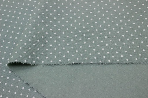 Теплый хлопок Белый горох (2мм) цв.винтажная мята, ш.1.47м, хлопок-100%, 150гр/м.кв - Купава фото 4