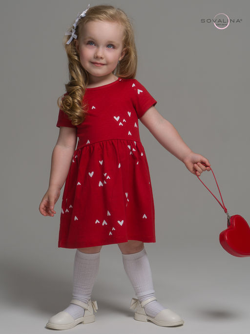 Платье Лето беленькие сердечки