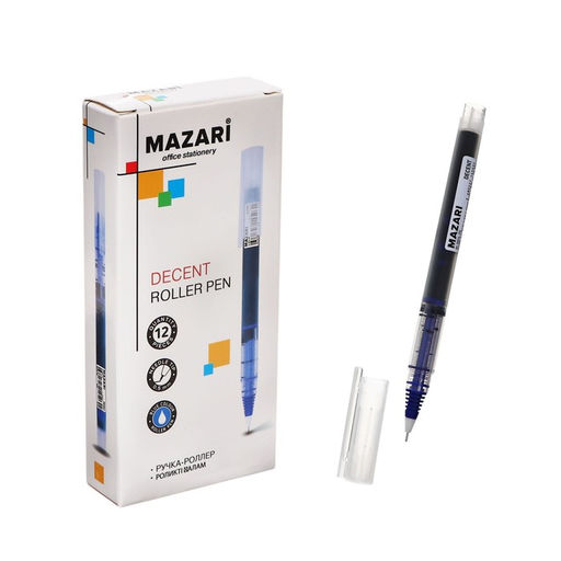 Цена за 12 шт. Ручка-роллер Mazari DECENT, синяя, 0.5 мм, картонная упаковка