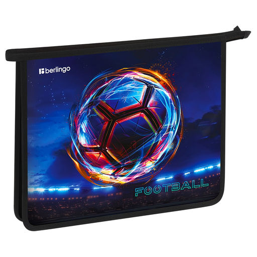 Папка для тетрадей А5, молния сверху Berlingo "Cyber Football" (BR-PP-A50503) пластик