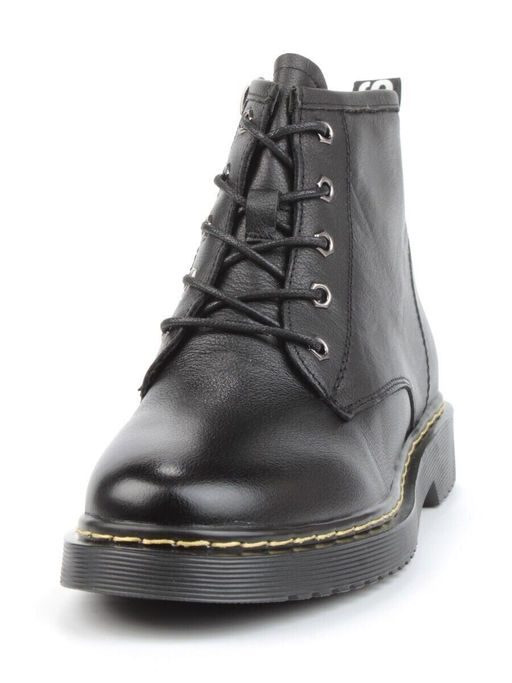 01-CCO22-1P BLACK Ботинки демисезонные женские (натуральная кожа, байка)