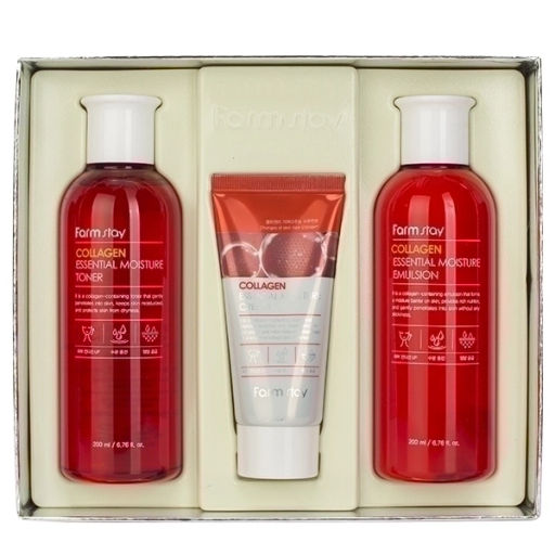 FS Collagen Essential Moisture Skin Care 3 Set - Набор по уходу за кожей с коллагеном