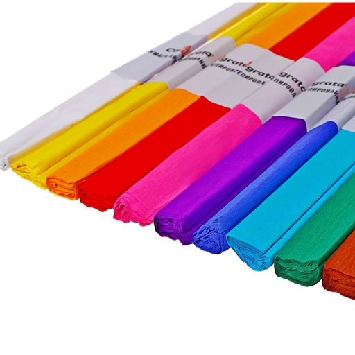 Набор бумаги крепированной «Плотная», рулон, 10 штук/10 цветов, 50×250 см, 32 г/м²