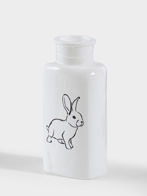 Ваза для цветов Кролик, h=14.5 см, стекло, белая