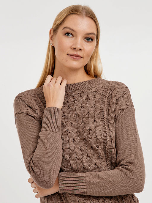 джемпер женский хлопковый с объёмным узором - Glenfield фото 4