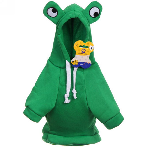 Кофта - толстовка с капюшоном для собак мелких пород "МОДНЫЙ БРО", лягушёнок, размер 2XL (62*45*26см) Ultramarine