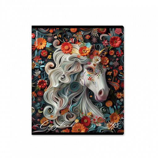 Цена за 5 шт. Тетрадь общая ученическая ErichKrause Flower Animals, 48 листов, выборочный УФ-лак, клетка_MIX-PACK  фото 6