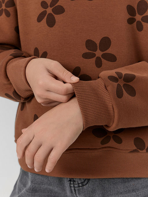 Свитшот для девочек коричневый