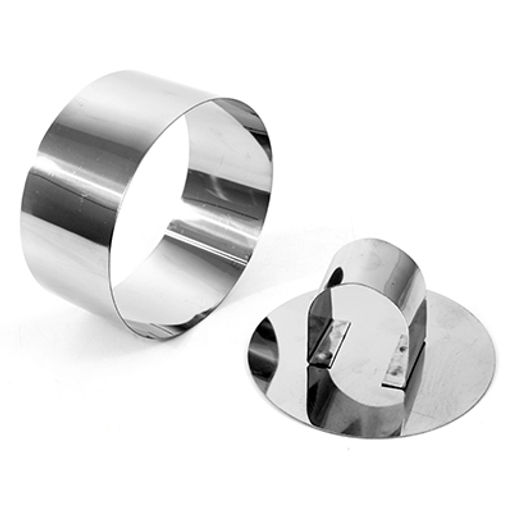 Форма для гарниров, салатов, кондитерских изделий д10см h4см с крышкой-прессом д9,7см, нержавеющая сталь (Китай) - Домашняя мода фото 2