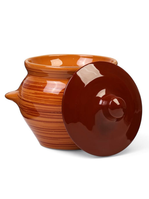 Горшочек для запекания Борисовская керамика «Тигровая», 500 мл, 10×10.5 см, оранжевый