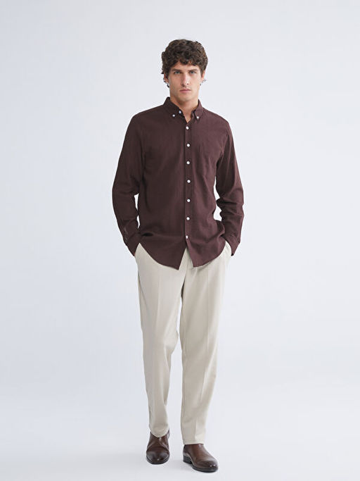 Regular Fit Uzun Kollu Erkek Dokulu G?mlek