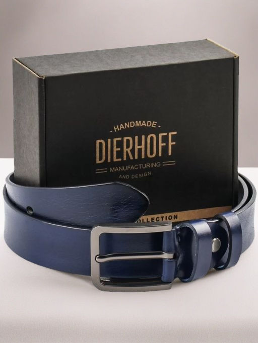 Мужской кожаный ремень Dierhoff ДРК 3057/2-40 Синий - Sergio valentini фото 2