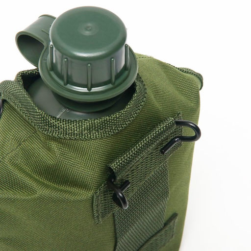 Фляжка армейская походная Adventure, 1 л, для воды, с котелком, пластиковая, зелёная