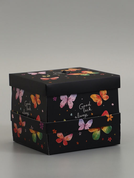 Коробка подарочная "Бабочки, Всегда" 14,5 х 14,5 х 12,7 см