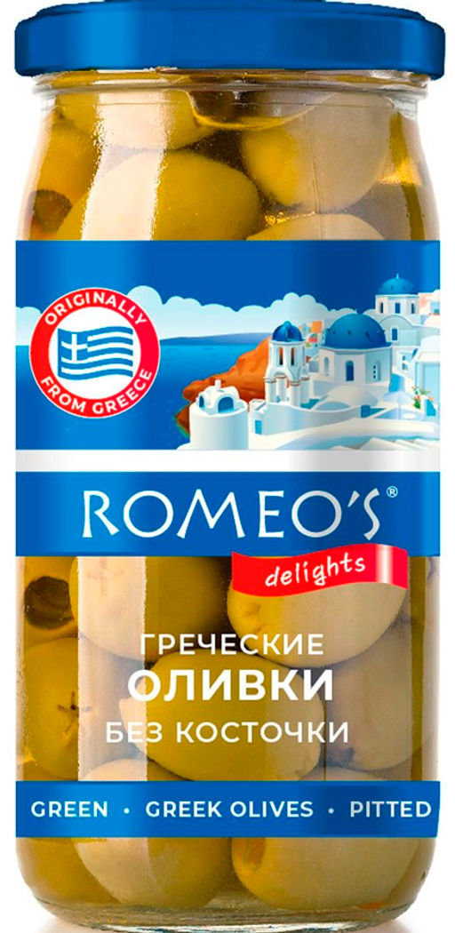 Оливки Греческие гигант б/кост RomeoS Delights 340г
