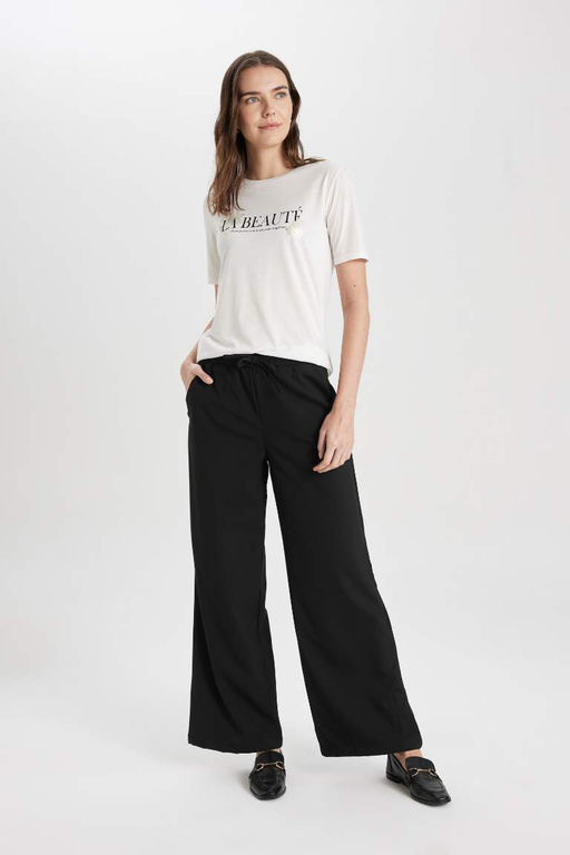 Футболка стандартного кроя с круглым вырезом и короткими рукавами с принтом - Defacto фото 2