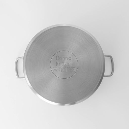 Кастрюля Hanna Knövell, 11 л, d=28 см, h=18 см, толщина стенки 0.8 мм, с крышкой, капсульное дно, индукция, нержавеющая сталь, хромированная