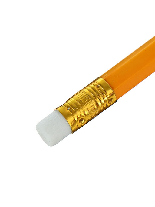 Цена за 144 шт. Карандаш чернографитный Calligrata, HB, с ластиком, оранжевый, пластик  фото 4