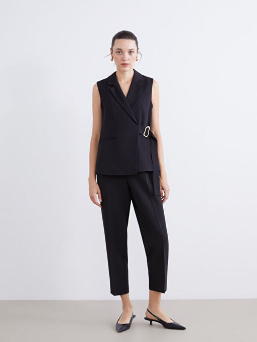 Kruvaze Yaka Kad?n Klasik Yelek