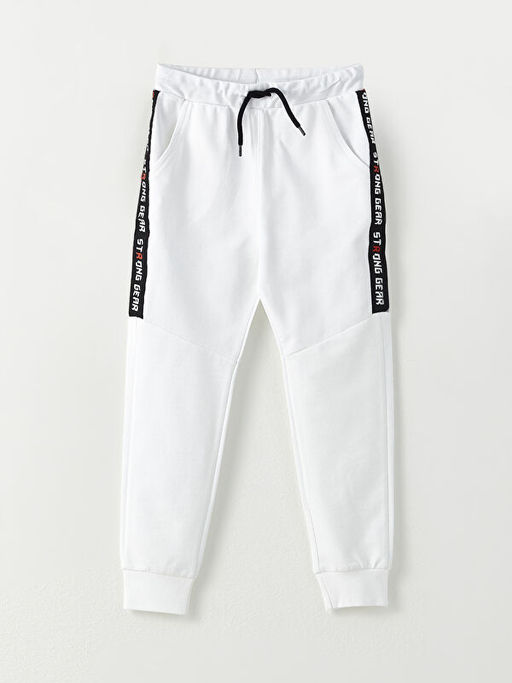 Beli Lastikli Bask?l? Erkek ?ocuk Jogger E?ofman Alt?