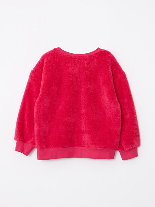 Bisiklet Yaka Nak??l? Uzun Kollu Pel?? K?z ?ocuk Sweatshirt ve Ta? - Waikiki фото 2