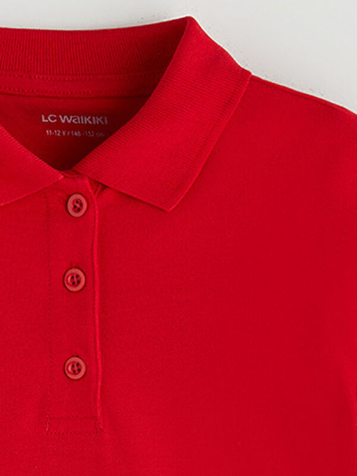 Polo Yaka Uzun Kollu K?z ?ocuk Ti??rt