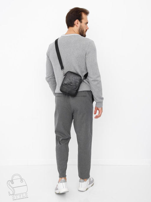 Сумка мужская кожаная 8613S black Fuzhiniao