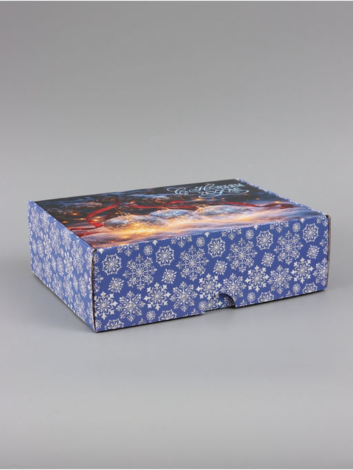 Коробка подарочная, самосборная «Счастья в Новом году»,30.7×22×9.5 см