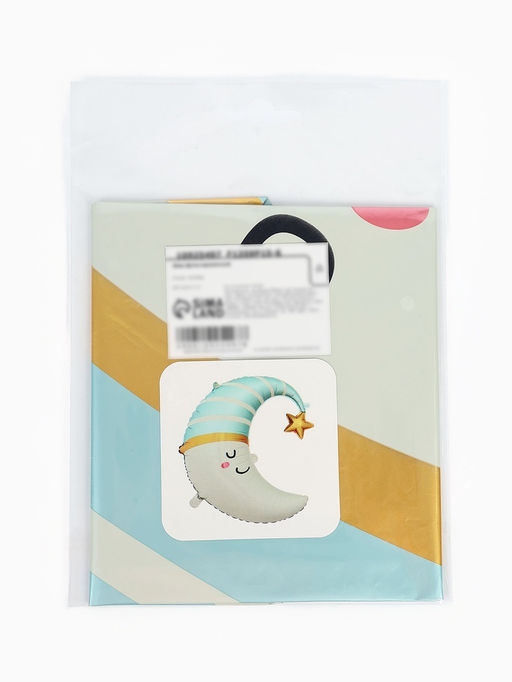 Цена за 2 шт. Воздушный шар фольгированный 28" «Месяц, голубой»