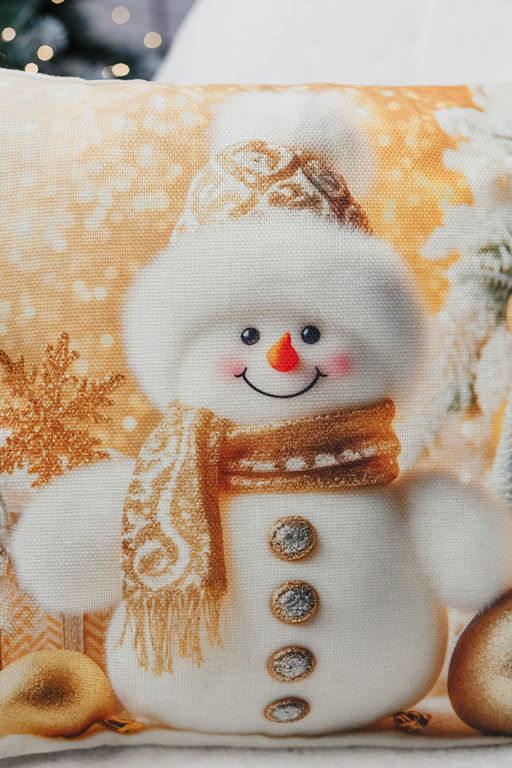 Наволочка декоративная новогодняя 2 шт рогожка