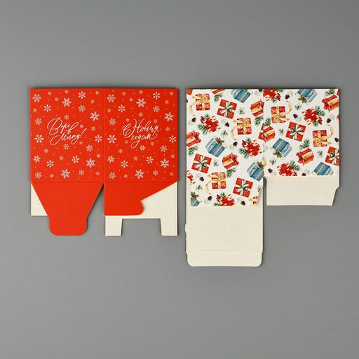 Цена за 5 шт. Бонбоньерка новогодняя «Новогодние подарки», 6 х 7 х 6 см