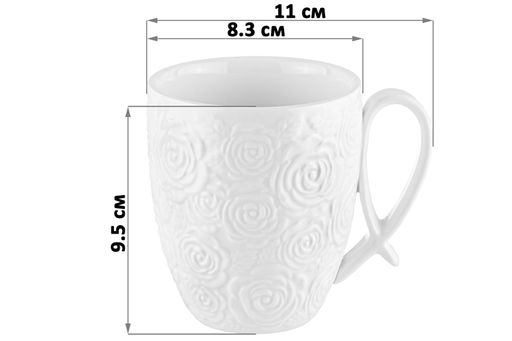 Набор кружек Elan Gallery Розы фарфор 300 мл 6 шт на подставке  фото 2