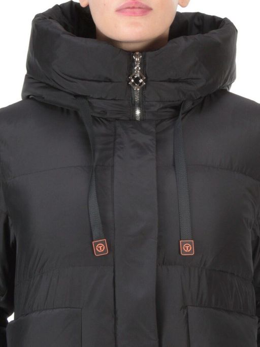 8966 BLACK Пальто зимнее женское CLOUD LAG CAT (200 гр. холлофайбер)
