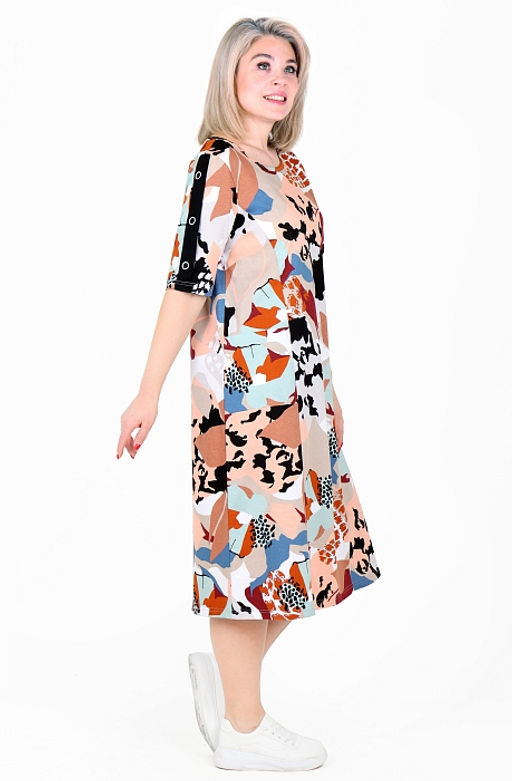 Платье Кассандра Х-483 (46-62) кулирка. Цвет в ассортименте - Лотос фото 7