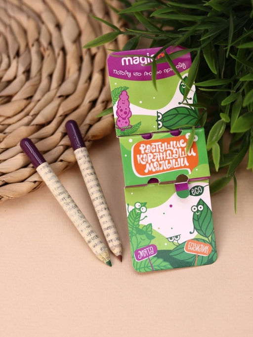Набор растущих карандашей Magicme mini - Мята и Базилик (зеленый/коричневый)