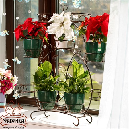 Подставка для цветов на подоконник 14-909-BG на 9 цветов - Фабрика интерьерной ковки фото 3