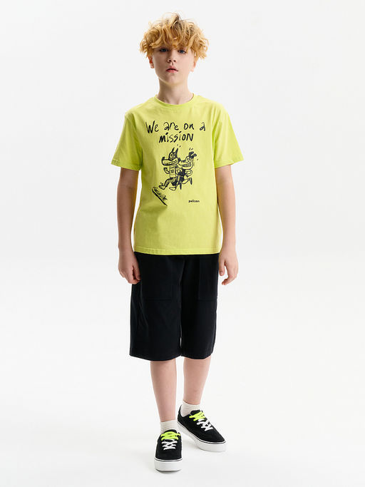 PELICAN, футболка для мальчиков, Яблочный  фото 3