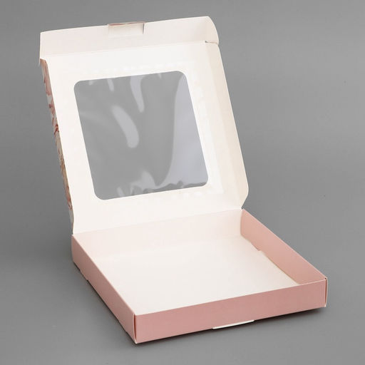 Цена за 5 шт. Коробка подарочная сборная с окном, упаковка, Ты прекрасна, 19?19?3 см