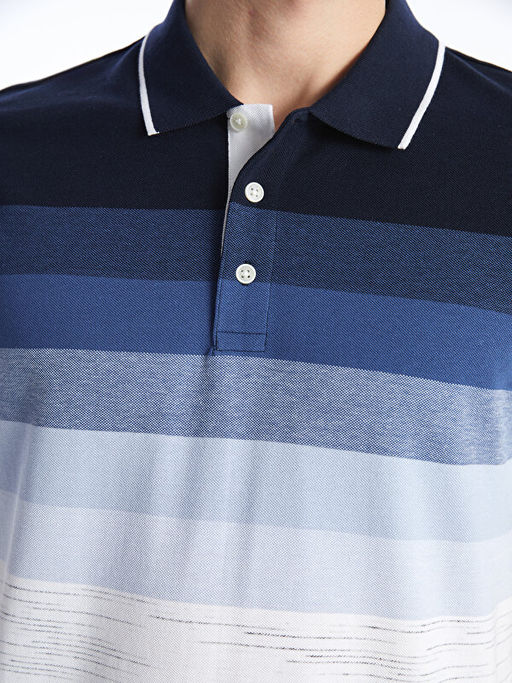 Polo Yaka K?sa Kollu ?izgili Erkek Ti??rt