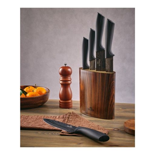 Подставка для ножей овальная Walmer Wood, цвет темное дерево  фото 5