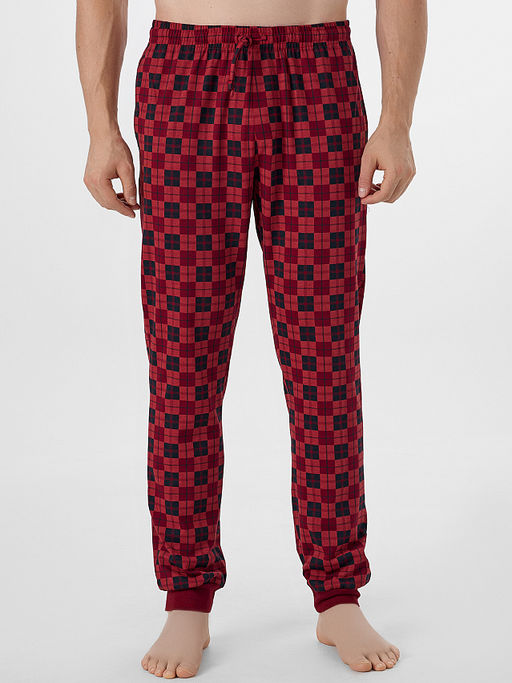 Брюки мужские домашние красные в клетку