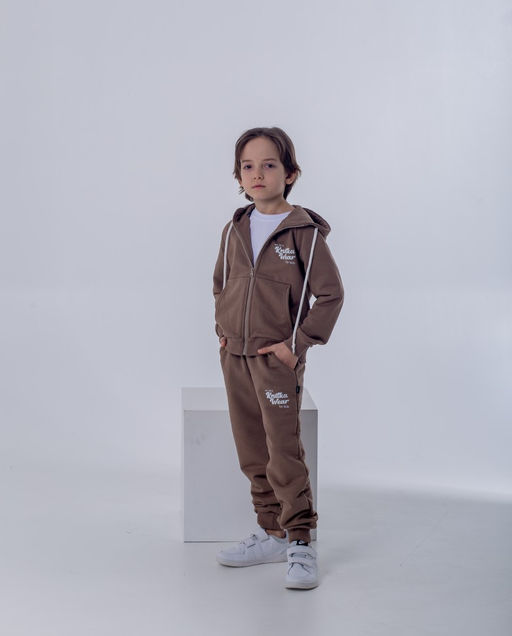 058П Детский костюм на молнии, беж