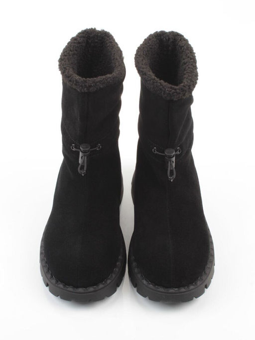 04-PAL273-1Z BLACK Ботинки зимние женские (натуральная замша, 100% шерсть)