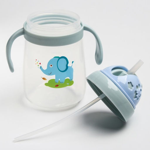 Поильник с силиконовой трубочкой и ручками, 400 мл., цвет МИКС - Simaland фото 2