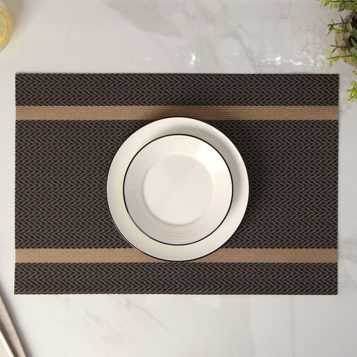 Цена за 12 шт. Салфетка сервировочная на стол Доляна «Рона», 45×30 см, коричневая