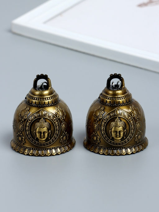 Набор колокольчиков «Будда», 2 шт., металл, 6×5×5 см