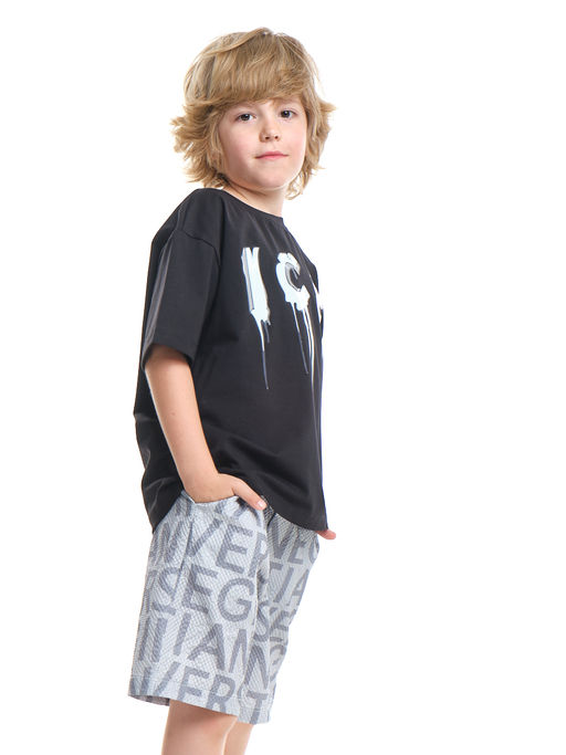 Футболка с принтом ICE 22-9014 черный - Mini maxi фото 5