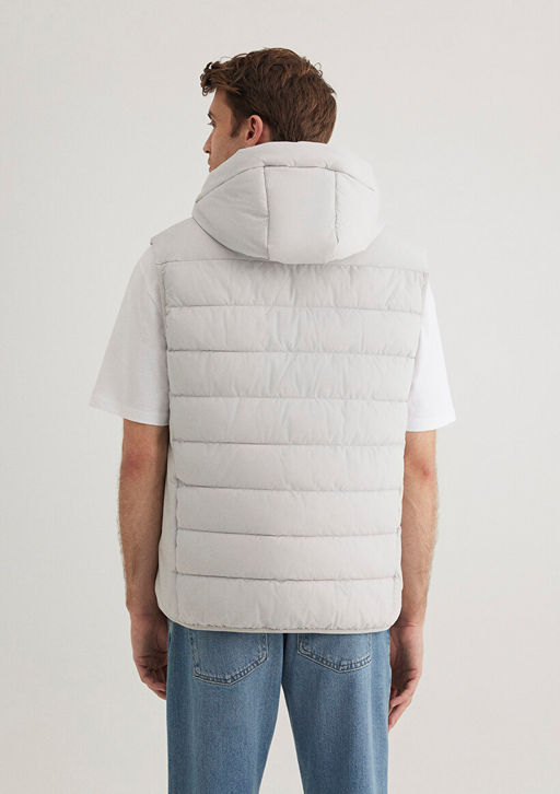 Mavi Jeans Detayl? Kapusonlu Gri Sisme Yelek  фото 5