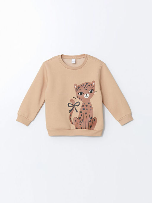 Kedi Bask?l? K?z Bebek Sweatshirt ve E?ofman Alt 2li - Waikiki фото 2